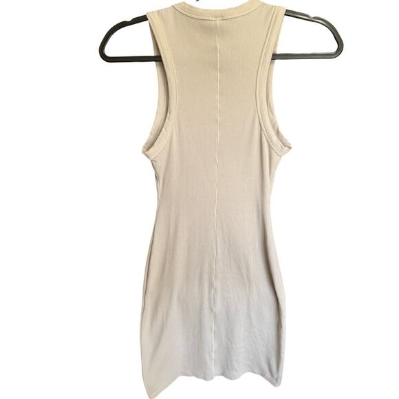 Skims Tank Mini Dress Ribbed Knit Sleeveless Scoop Neckline Beige Size Small - Picture 6 of 11